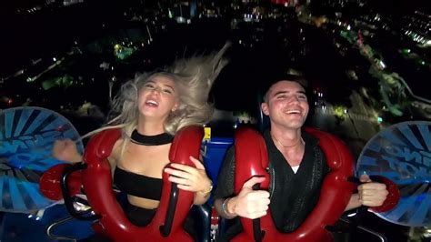 nipple slip on slingshot ride|Slingshot girl ride